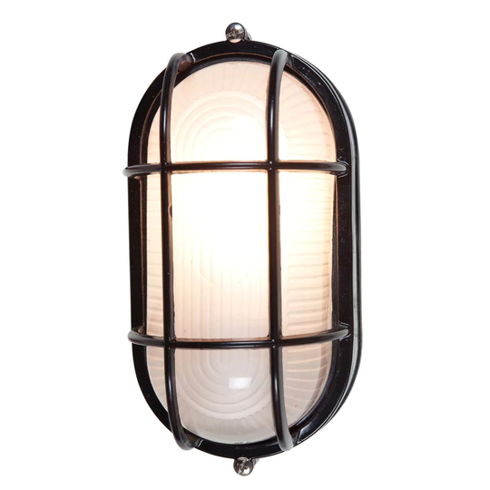Access Nauticus 1-light Black Wet Location 8-inch ADA Bulkhead