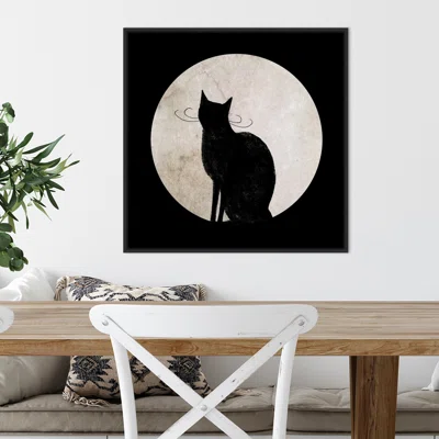 Mystic Moon I Cat by Victoria Borges - Framed Print