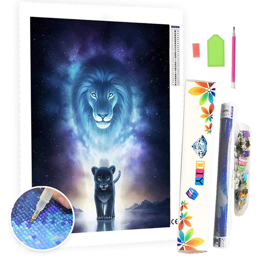 5D Diy Square Round Diamond Painting Kit Full Drill-Lion Universe-Diy By Number Rhinestone Pasted For Home Wall Decor