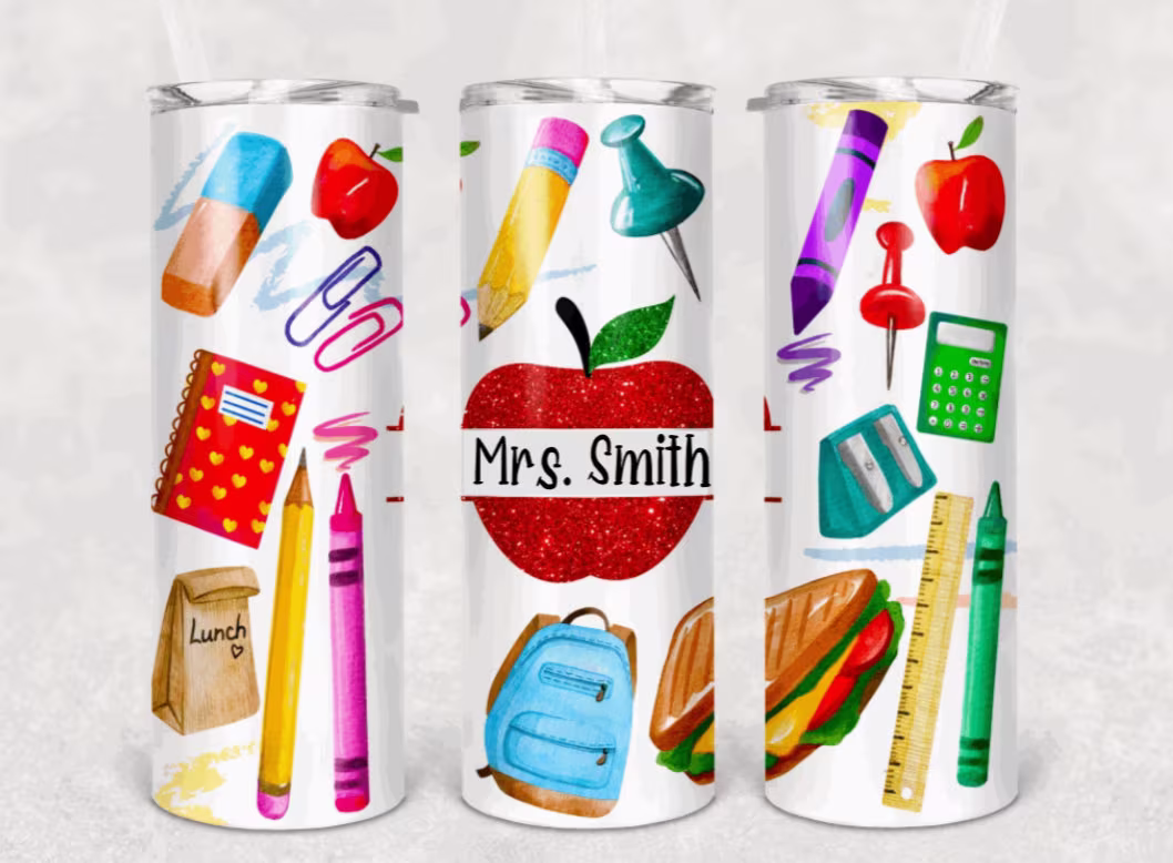 Teacher Fuel Tumbler/School Supplies Gift For Appreciation Custom Pencil Personalized 20Oz 012