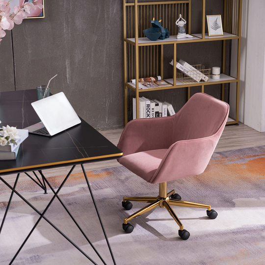 Pink Velvet Home Office Chair
