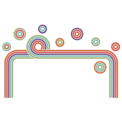 Retro Rainbow Headboard Wall Decal