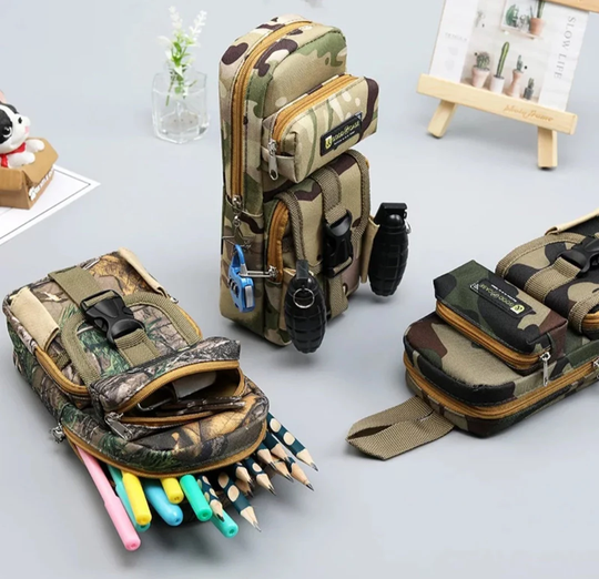 Creative Mini Camouflage Pencil Case, Cute Military Pen School, Office Storage Bag, Student Gift, Stationery Holder, Party Favour