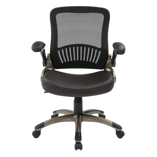 Screen Back Espresso Bonded Leather Seat Office Chair