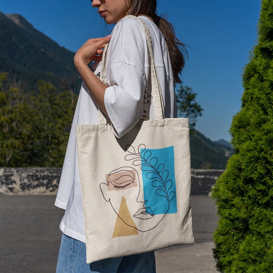 Abstract Line Art Woman Tote Bag -Aesthetic Tote Bag, Artsy Bag, Art Bag, Aesthetic Tote, Line Art Woman Bag, Abstract Bag