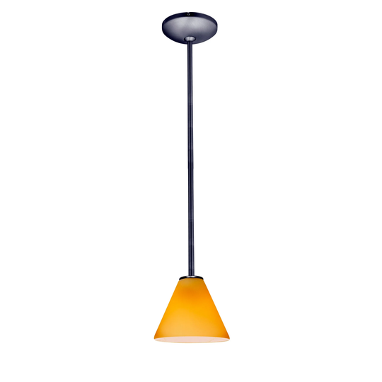 Access Lighting Martini 1 Light LED Pendant - 7" Wide with Amber Glass