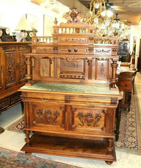 French Antique Walnut Henry Ii Sideboard/Buffet C 1880 | Dining Room Furniture
