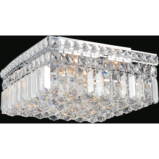 Guisseppe Lighting S Four Light Flush Mount Colosseum Chrome - Exact Size