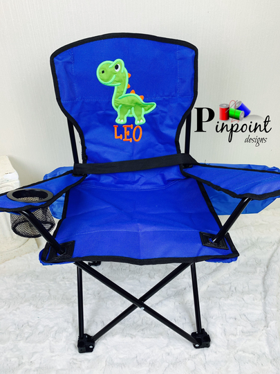 Dinosaur Birthday, Dinosaur Party, Kids Lawn Chair, Toddler Folding Monogrammed Chair
