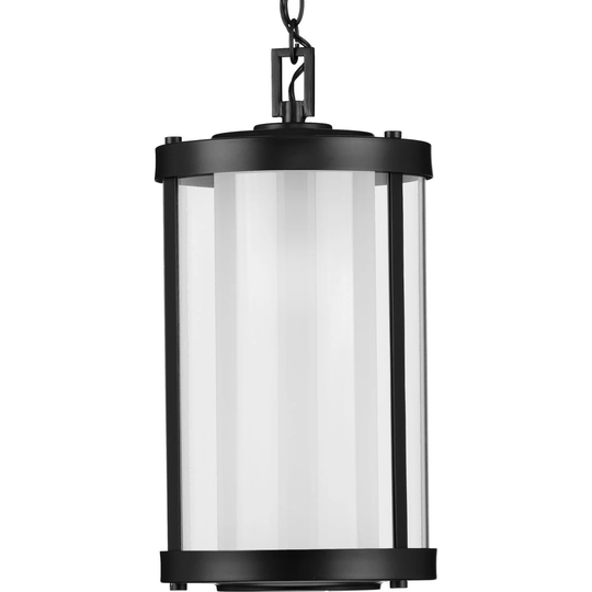 Irondale 1-Light Matte Black Craftsman Outdoor Hanging Lantern Light - 20.500" x 12.600" x 12.600"