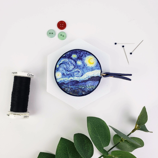 Van Gogh Starry Night Retractable Tape Measure, 60 Inch/150 Centimeter Flexible Measuring Tape, Easy Retract Pocket Measure