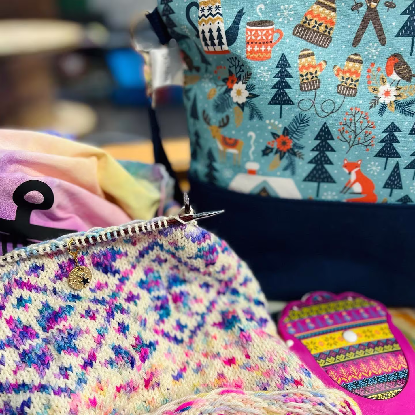 Extra Large Project Bag - Cozy Chalet