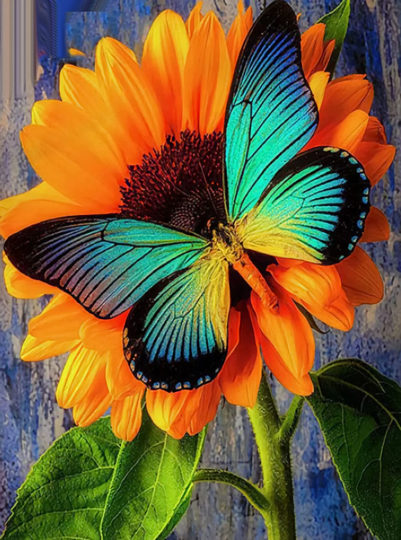 Butterfly Flower Diy 5D Diamond Painting Kit Full Square & Round Drill