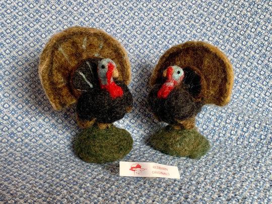 Kit Turkey Needle Felting For 2 Turkeys Felting Needles Included Wool Diy Fiber Art Felt Animal