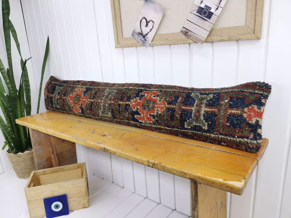 Vintage Rug Long Lumbar Inspired Sofa Pillow Cover || Hand Made Cactus Cushion