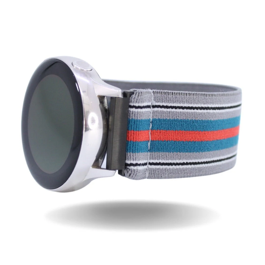 Elastic Samsung Galaxy Active 1 & 2 Watch Band - Fits 40mm & 44mm With 20mm Adapters Grey Teal Red Black Flag Boho Holiday Bday Gift