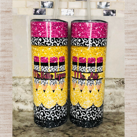 Teacher Tumbler Set, Gift Back To School, Pencil Tumbler