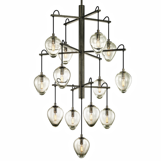 Brixton 13-light Gunmetal Pendant with Clear Glass