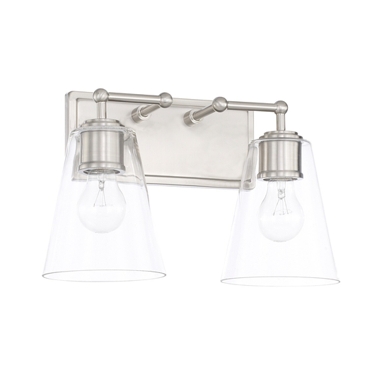 2-light Brushed Nickel Bath/Vanity Fixture
