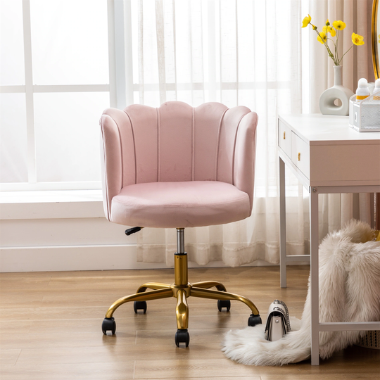 Velvet Material Accent Chair with Wheel