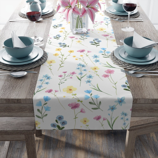 Spring Table Runner, Floral Wildflower Housewarming Gift, Summer Flower Gifts, Gifts