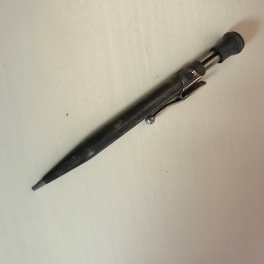 Antique Wahl Silver-Plate Mechanical Pencil With Pocket Clip Beautiful Aged Patina