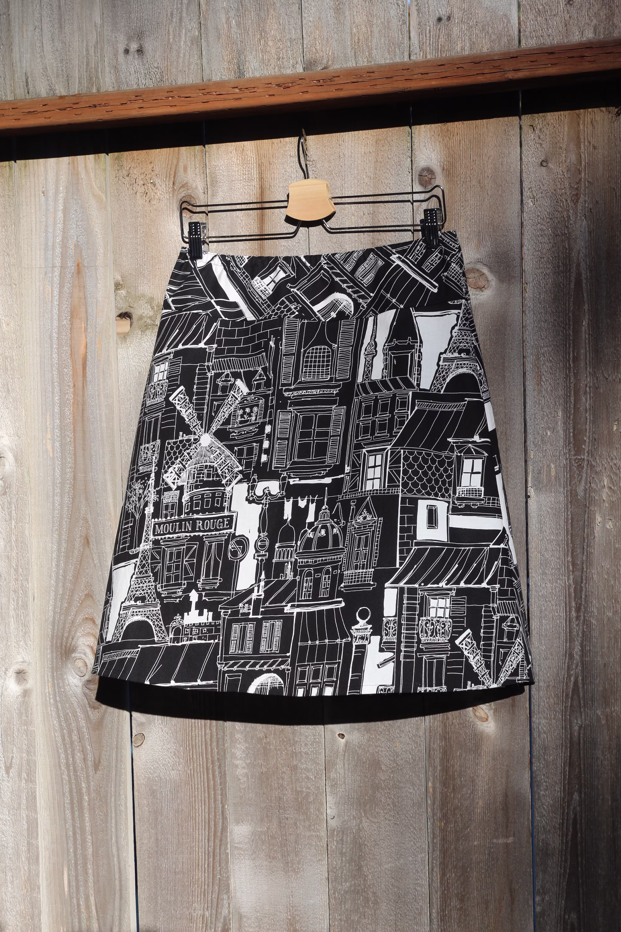 Last One Hip Size 37 Fitted, 36 Comfy, Or 35 Loose, Steam Punk Industrial A-Line Skirt, Black & White City Ready To Ship
