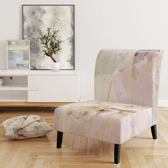 Designart 'Elegance I Pink' Upholstered Shabby Chic Accent Chair