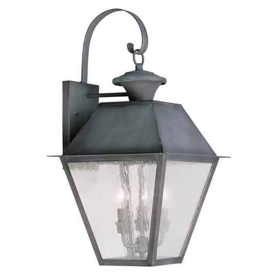 Giuseppe Lighting Three Light Outdoor Wall Lantern Mansfield Charco - Exact Size
