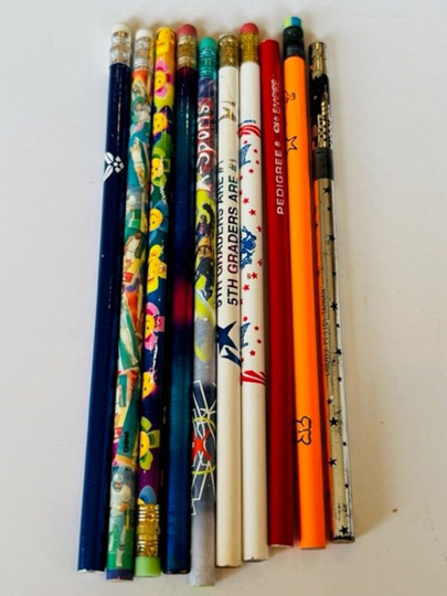 Pencil Vtg School Advertising Writing Instrument Lot Anime Sports 5Th Empire P7