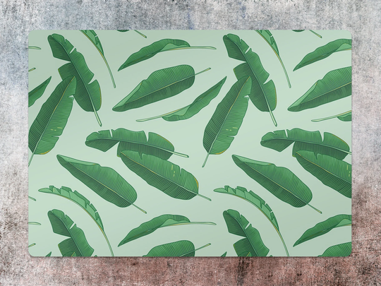 Banana Leaves Chair Mat, Green Vinyl Floor Mint Protective Plants Splat Office Decor, Area Rug, Kids Room Decor