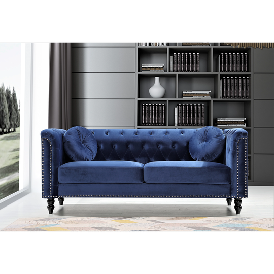 Calvin Classic Velvet Kittleson Nailhead Chesterfield Sofa