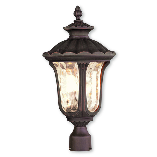 Livex Lighting Oxford Brown Aluminum 1-light Outdoor Post Lantern