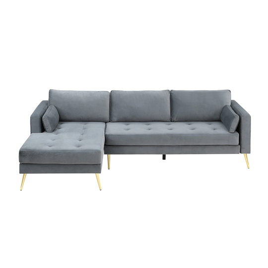 Modern Elegant Sectional Sofa with Two Pillows for Living Room