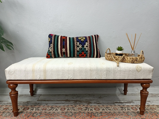 Accent Cushions, Throw Sofa Pillow, Turkish Kilim Case, Handmade Pillow Gift, Apartment Decor, 12x24 12-24Vt 148
