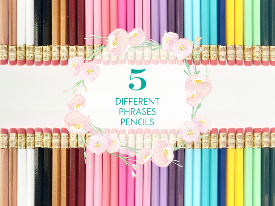 Personalized Pencils Set Of 5 Different Phrases Pencils Gift For Teacher Kids Baby Shower Wedding Birthday