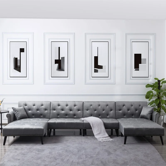Symmetrical Sofa and Chaise Convertible