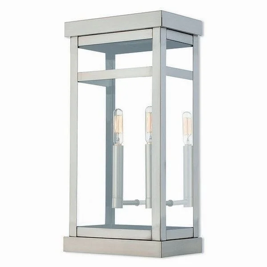 Livex Lighting Outdoor Wall Lantern 2 light Brushed Nickel