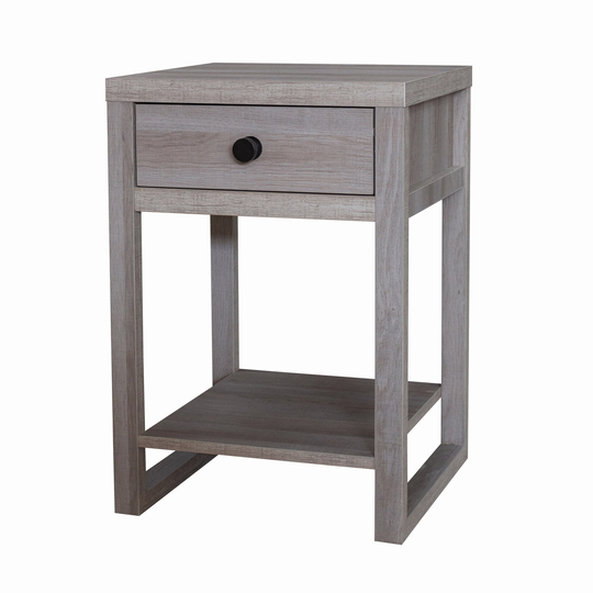 Hadley 23" Side Table with Storage Drawer Accent Table, Gray Wash