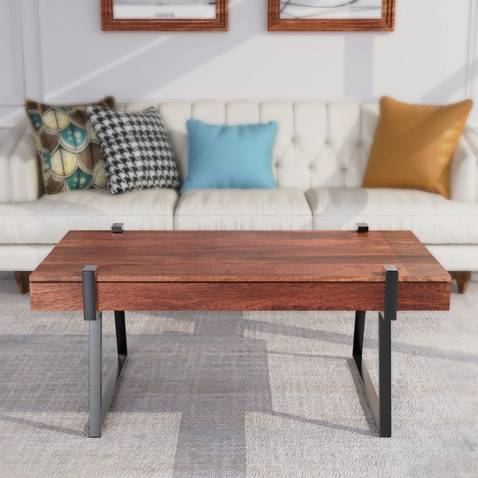 ExBrite Solid Wood Coffee Table 24'' W x 46'' L x 18'' H