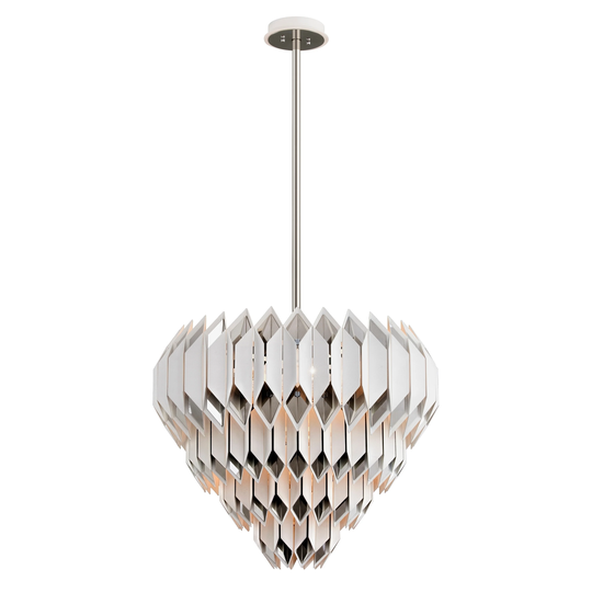 Corbett Lighting Haiku 13-light White Pendant with Polished Stainless Accents
