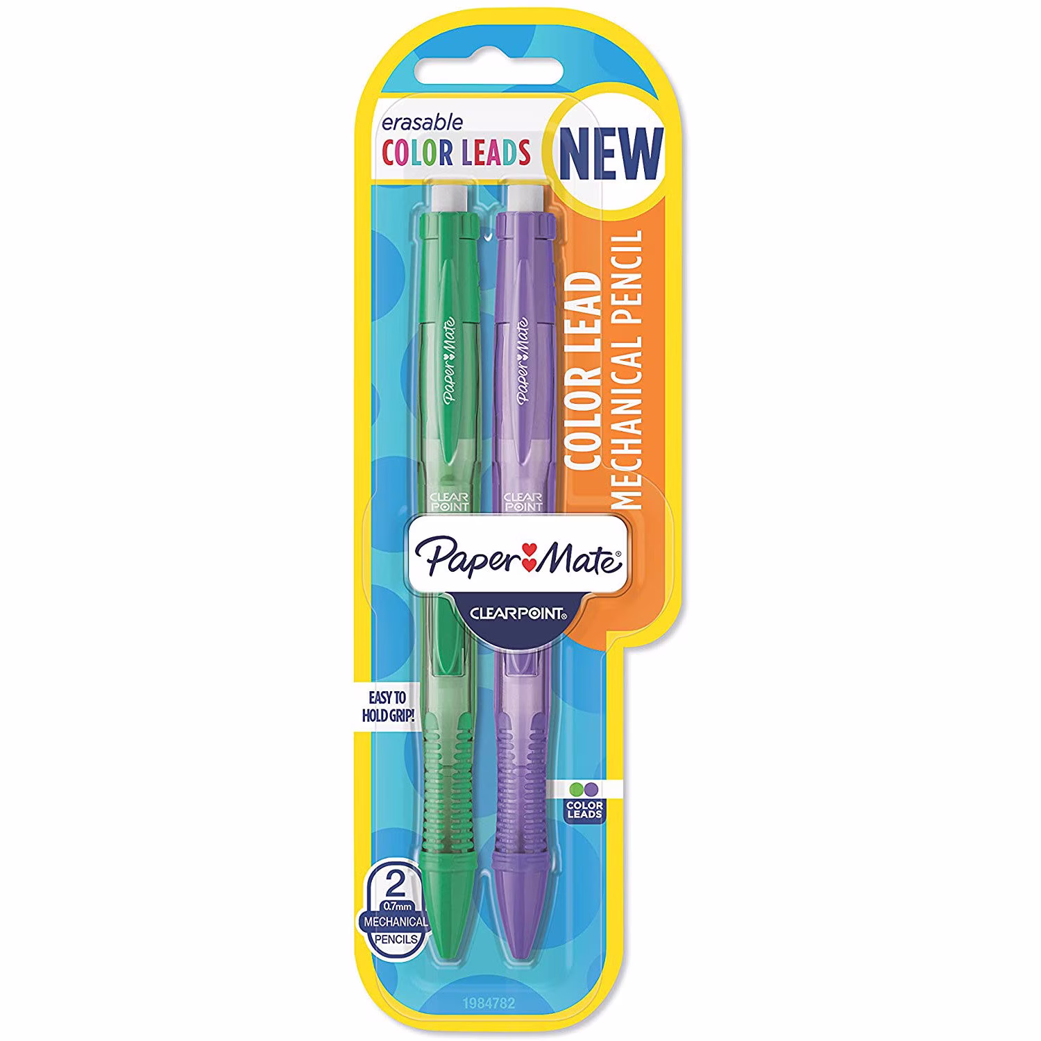 Paper Mate Clear Point Color Lead Mechanical Pencils, 0.7mm, Assorted Colors, 2 Count