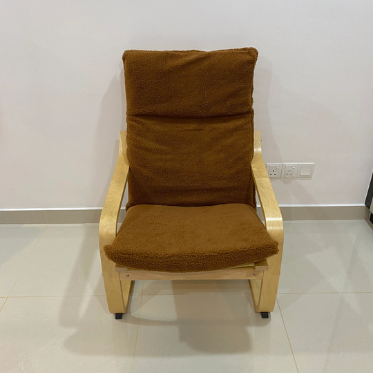 Ikea Poang Chair Cushion Cover - Brown Furry Pelt Fabric