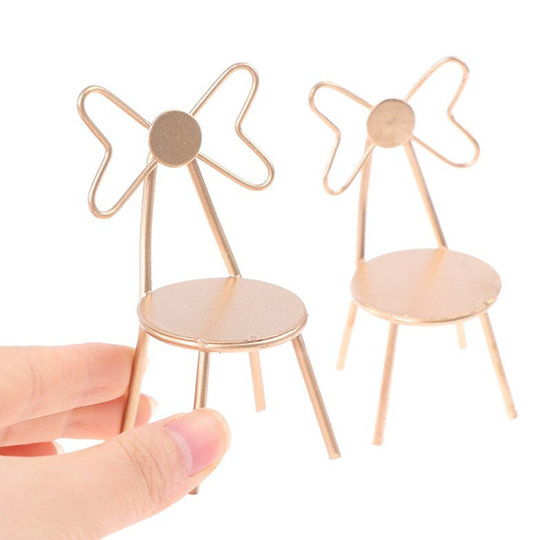 Dollhouse Miniature Metal Chair Back Butterfly Doll Toy For Decoration