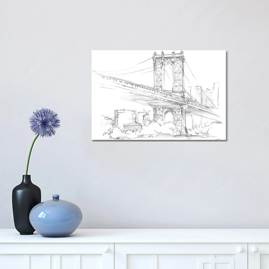 iCanvas "Pencil Cityscape Study II" by Ethan Harper Canvas Print
