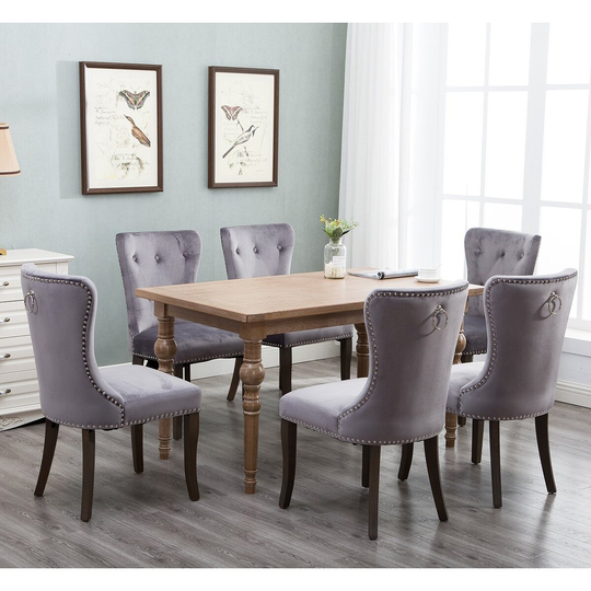 Victorian Dining Chair Tufted Armless Chair Upholstered Accent Chair, Set of 2