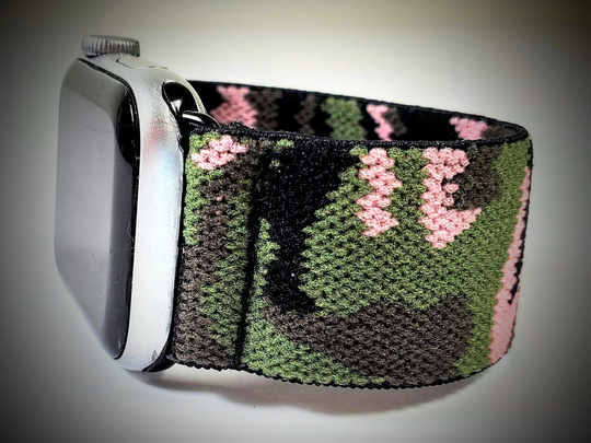 Pink Black Green Camouflage Elastic Watch Band Apple Watch-Camo Band-38mm 40mm 41mm 42mm 44mm 45mm;all Series | Models1-8 & Se