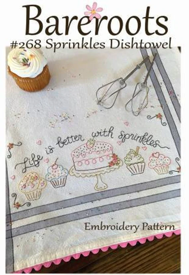 Sprinkles Hand Embroidery | Stitchery Dish Towel Full Kit With Pattern By Bareroots