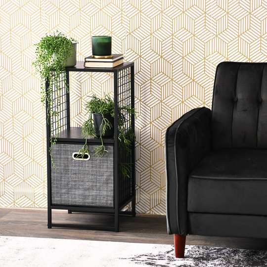 Cube Wall Shelves with 2 Cubes, Cube Storage Wall Unit with High-Quality Engineered Wood and Metal Wire Mesh, Scandinavian White