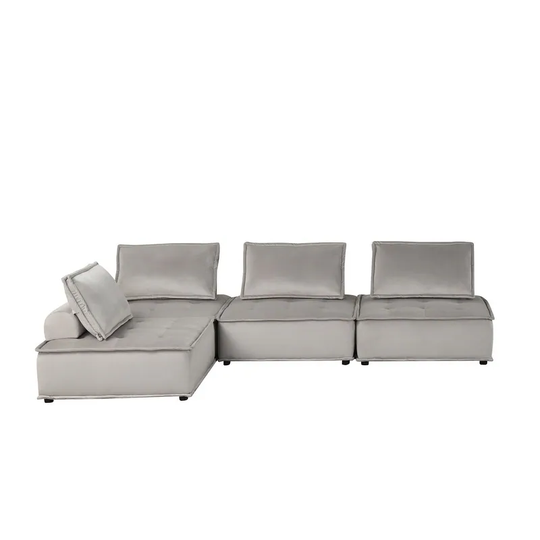Anna Velvet 4 Pc Sectional Sofa